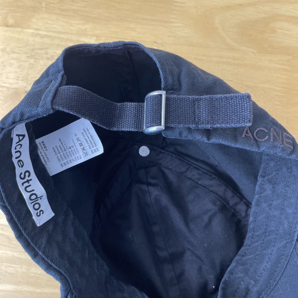 Acne Studios Hat Mens One Size Black Logo Baseball Cap Adjustable Back Outdoor - Picture 16 of 16